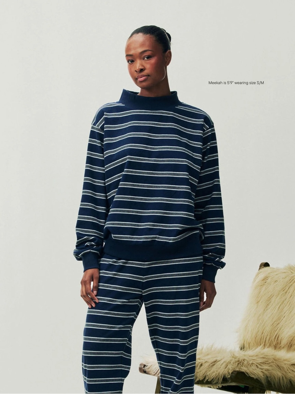 PARKE Striped mockneck pullover - Holiday Snowflake